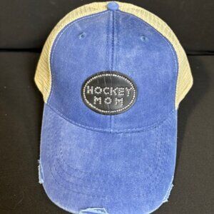 Adams Hockey Mom Trucker Cap - Blue Front Tan Mesh